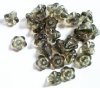 25 11mm Transparent Black Diamond Bell Flower Beads